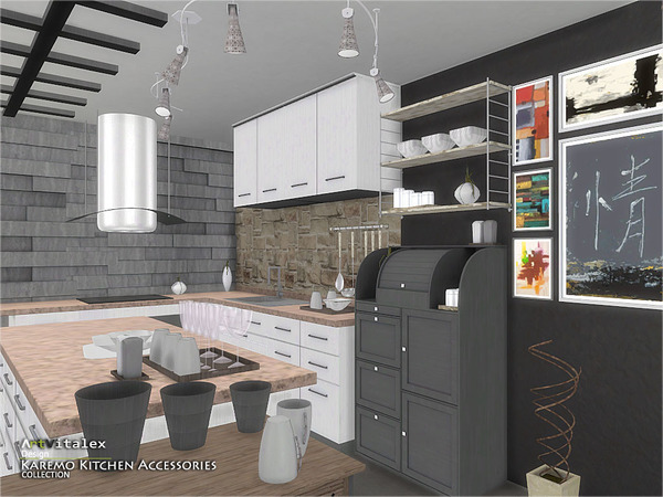 Sims 4 Karemo Kitchen Accessories by ArtVitalex at TSR