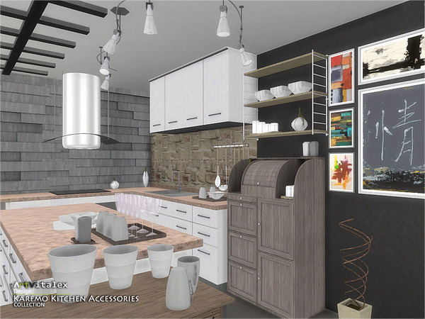 Sims 4 Karemo Kitchen Accessories by ArtVitalex at TSR