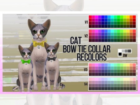 Cat Bowtie Collar Recolor by mayrez at TSR
