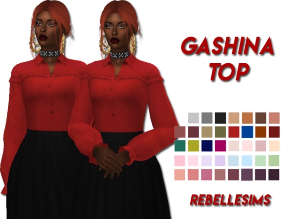 Sims 4 Gashina Top by Rebellesims at TSR