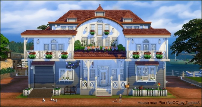 Sims 4 House near Pier (NoCC) at Tanitas8 Sims