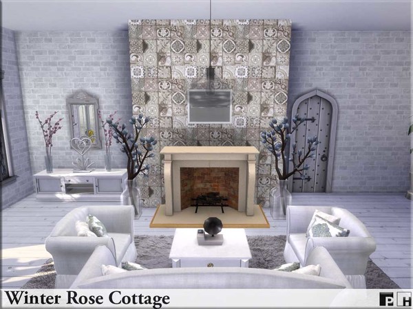 Sims 4 Winter Rose Cottage by Pinkfizzzzz at TSR