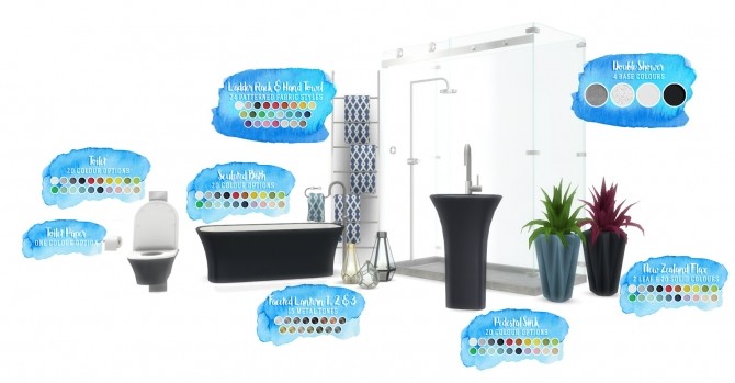 Sims 4 Serenity Bathroom Set at Simsational Designs