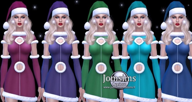 Sims 4 Snowenia set dress and hat at Jomsims Creations