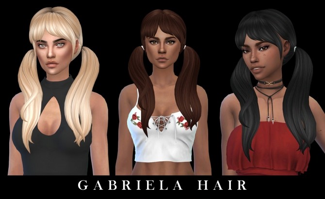 Sims 4 Gabriela Hair (P) at Leo Sims