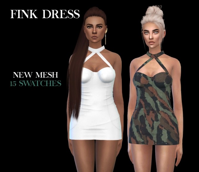 Sims 4 Fink Dress at Leo Sims