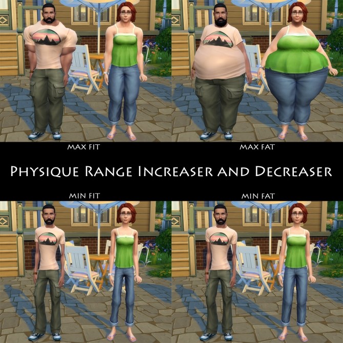 Sims 4 Physique Range Increaser and Decreaser by df1112 at Mod The Sims