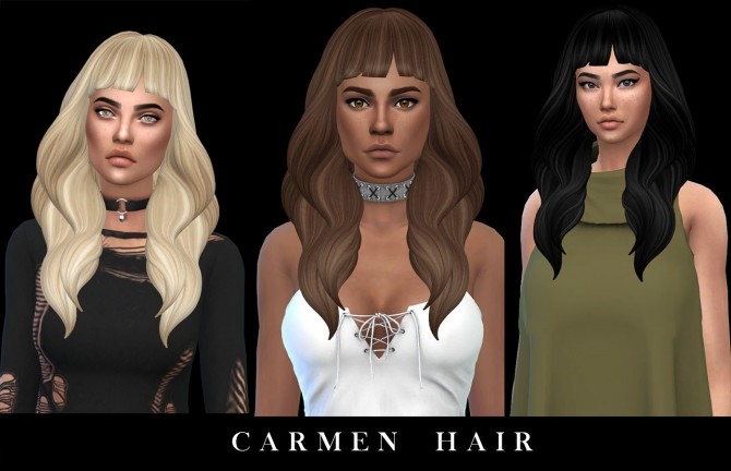 Sims 4 Carmen Hair at Leo Sims
