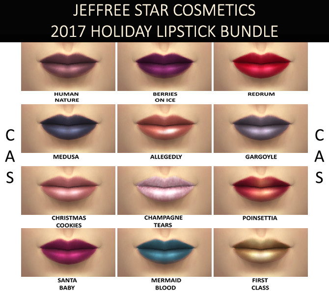 Sims 4 Lipstick 2017 Holiday Bundle by Simmiller at Mod The Sims