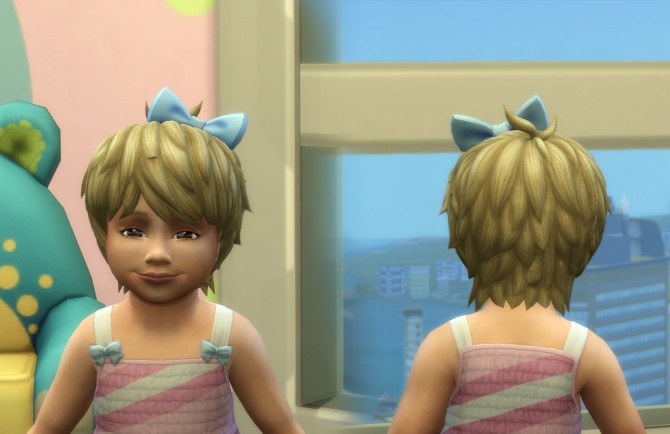 Sims 4 Shaggy Bow Hair for Toddlers at My Stuff
