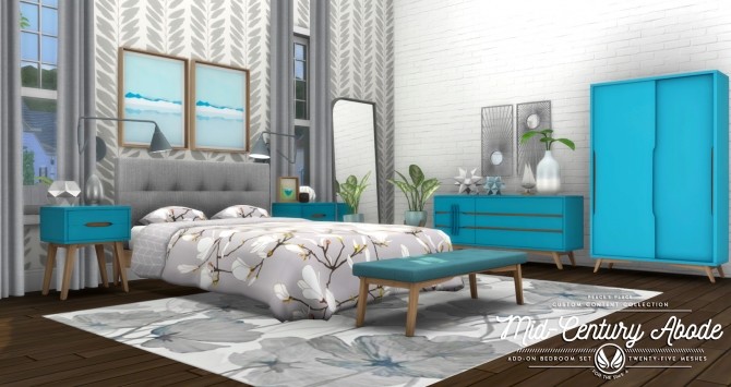 Sims 4 Mid Century Abode Add on Bedroom Set at Simsational Designs