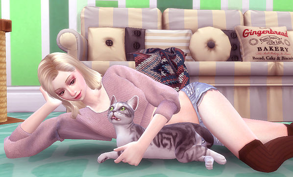 Sims 4 Me & Cat Pose at A luckyday