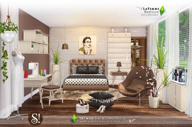 Sims 4 LaFemme bedroom first part at SIMcredible! Designs 4