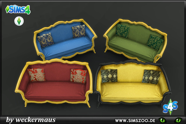 Sims 4 Royal Style Couch by weckermaus at Blacky’s Sims Zoo