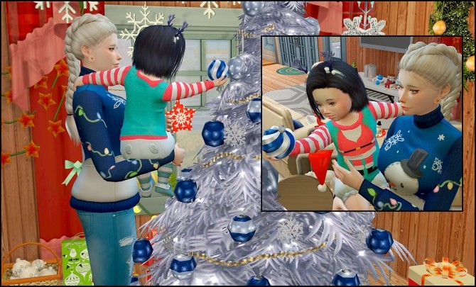 Sims 4 My first Christmas poses at Rethdis love