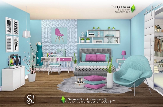 LaFemme bedroom first part at SIMcredible! Designs 4 » Sims 4 Updates