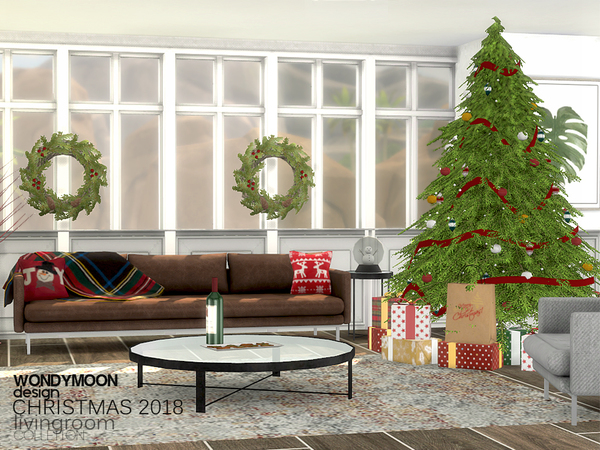 Sims 4 Christmas 2018 Livingroom by wondymoon at TSR