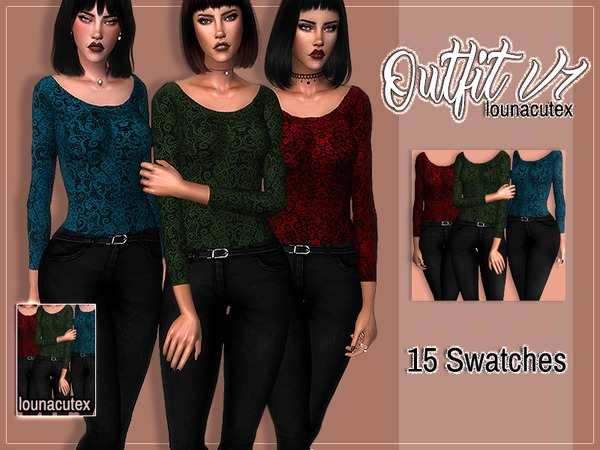 Sims 4 Outfit V1 by Louna at TSR
