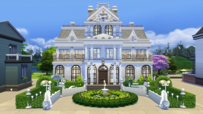 Sims 4 When Baroque Met Modern Mansion by norenegonc at Mod The Sims
