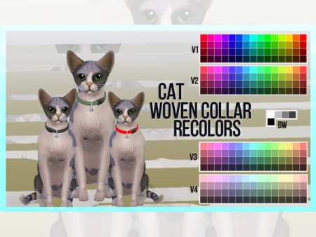 Cat Woven Collar Recolors by mayrez at TSR