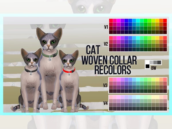 Sims 4 Cat Woven Collar Recolors by mayrez at TSR