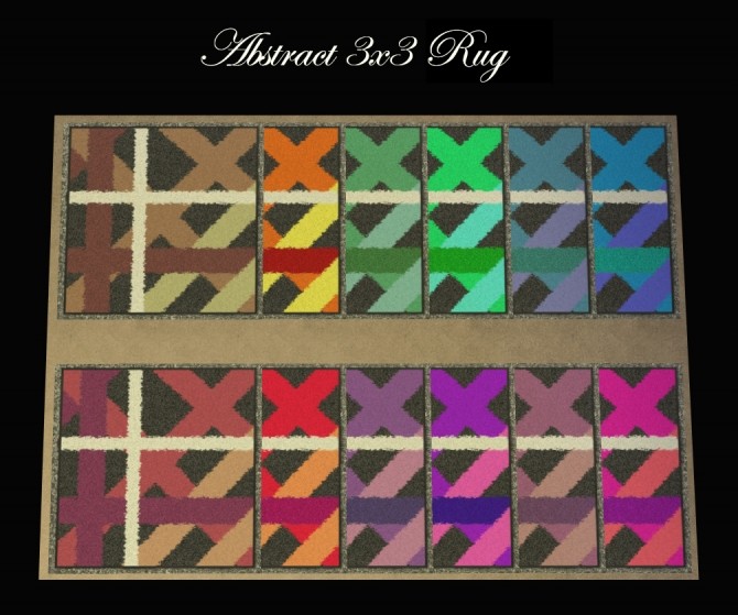 Sims 4 6 3X3 Rugs 115 Colours by Simmiller at Mod The Sims