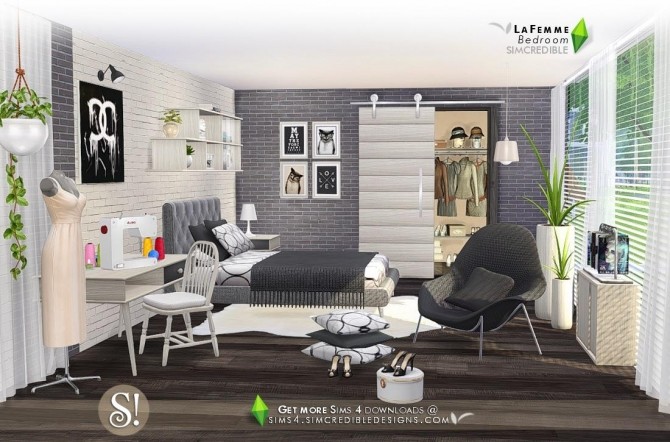 Sims 4 LaFemme bedroom first part at SIMcredible! Designs 4
