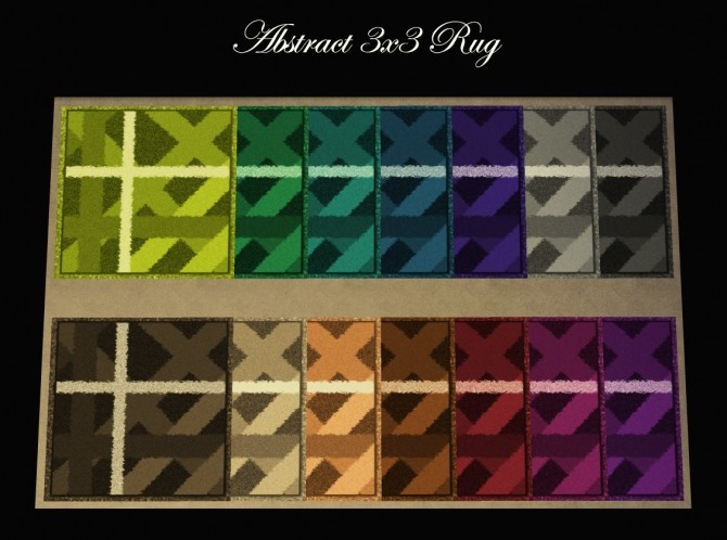 Sims 4 6 3X3 Rugs 115 Colours by Simmiller at Mod The Sims