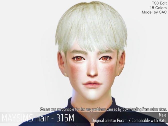 Hair 315M (Pucchi) at May Sims » Sims 4 Updates