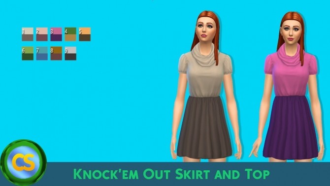 Sims 4 Knockem Out Skirt and Top by cepzid at SimsWorkshop