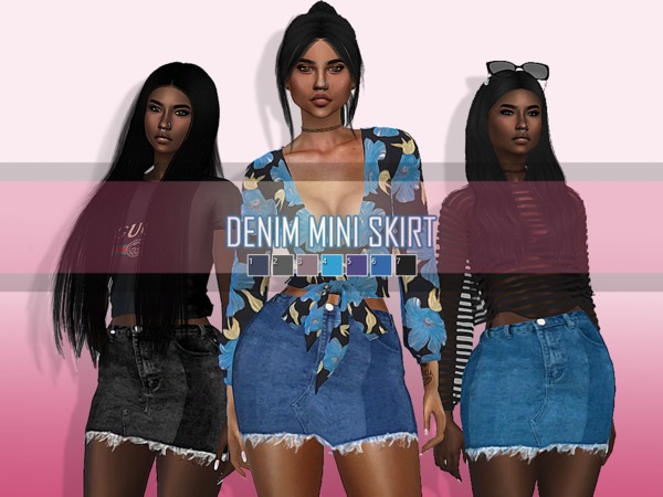 Sims 4 Denim Mini Skirt by Zelda cc at TSR