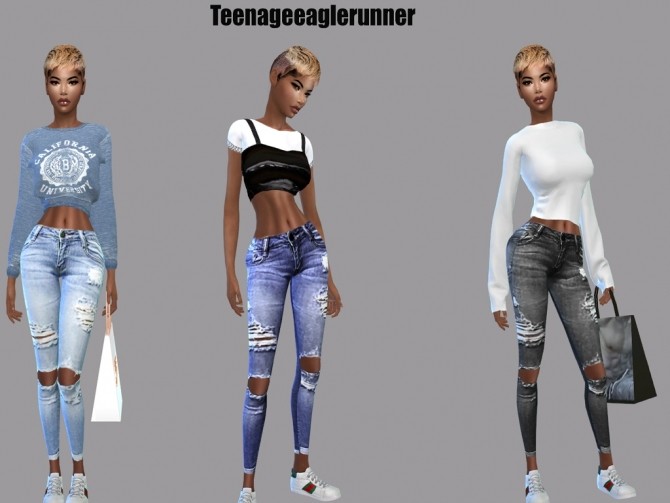 Sims 4 Ripped jeans at Teenageeaglerunner