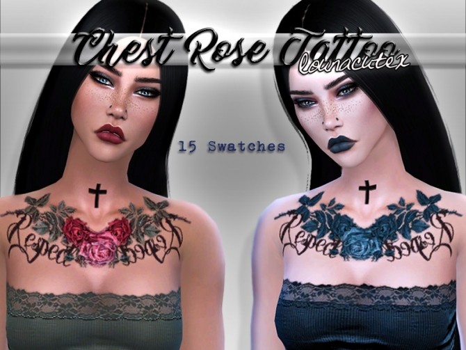 Sims 4 Chest Rose Tattoo at Lounacutex