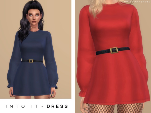 Sims 4 Into It Dress by Christopher067 at TSR