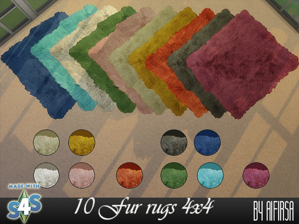 Sims 4 10 Fur rugs 4x4 at Aifirsa