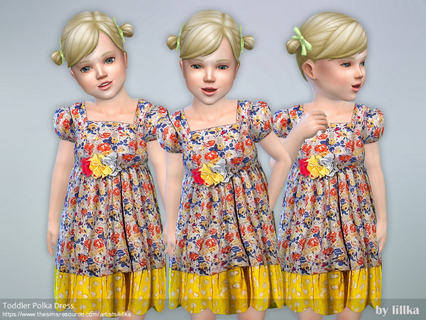 Sims 4 Polka Dress by lillka at TSR