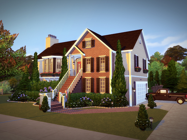 Sims 4 Cornerhill house NO CC by melcastro91 at TSR