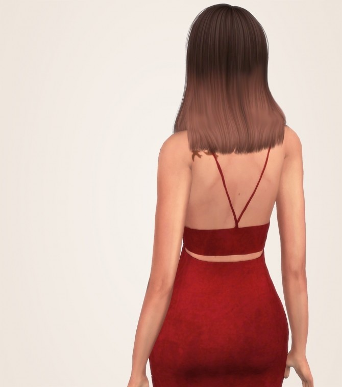 Sims 4 V Neck Velvet Dress (P) at Elliesimple