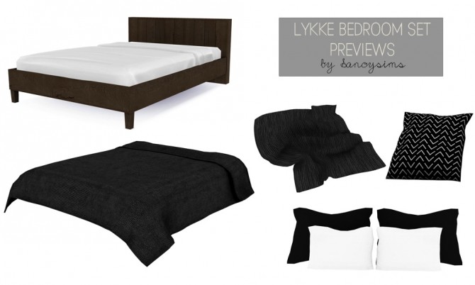 Sims 4 Lykke bedroom set at Sanoy Sims