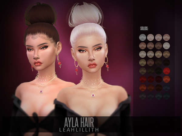 Sims 4 Ayla Hair by Leah Lillith at TSR