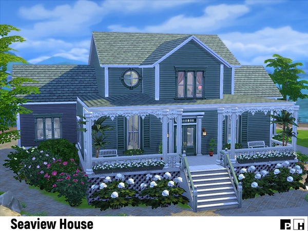 Sims 4 Seaview House by Pinkfizzzzz at TSR