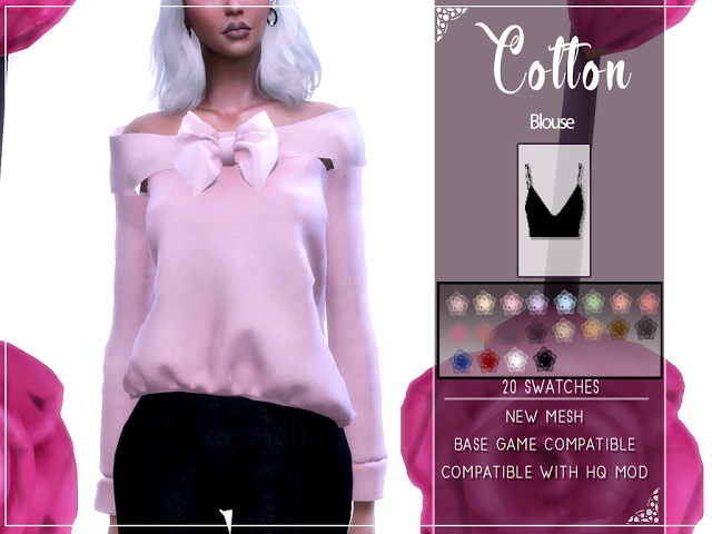 Sims 4 COTTON BLOUSE by Liseth Barquero at BlueRose Sims