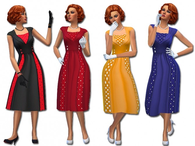 Sims 4 Bicolor dress by Simalicious at Mod The Sims