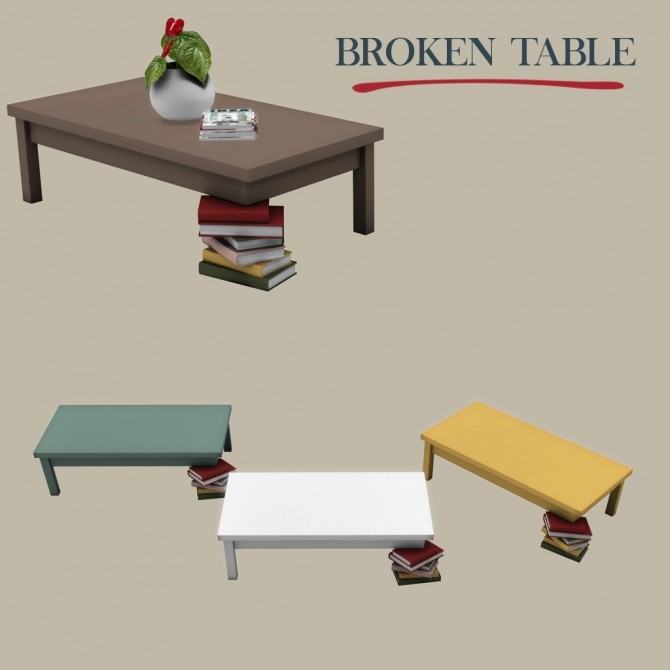 Sims 4 Broken Coffee Table at Leo Sims