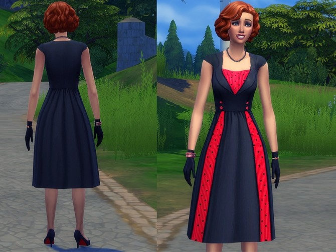 Sims 4 Bicolor dress by Simalicious at Mod The Sims