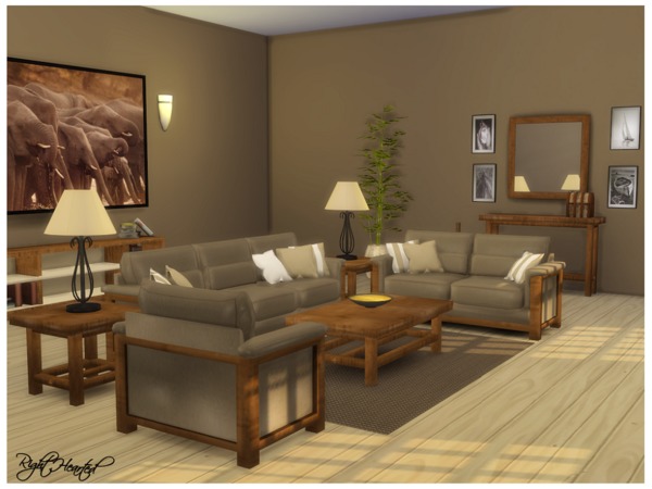 Sims 4 Zia Living Set by RightHearted at TSR