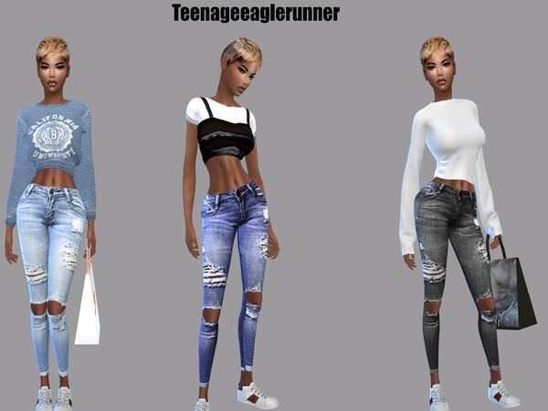 Sims 4 LL Cool Jeans by Teenageeaglerunner at TSR