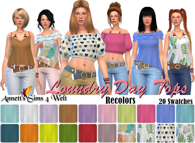 Sims 4 Laundry Day Stuff Tops Recolors at Annett’s Sims 4 Welt