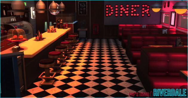 Sims 4 RIVERDALE Pop’s Diner by Waterwoman at Akisima