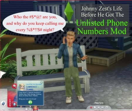 Unlisted Phone Numbers by scumbumbo at Mod The Sims